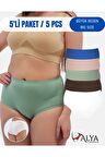 Kadın Büyük Beden Külot Full Brief (5XL, 6XL, 7XL) 5 Farklı Renk 1 Pakette