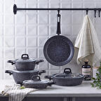 Karaca Bio Granit Blue Stone 9 Parça Tencere Seti