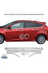 Ford Focus 3 Krom Cam Çıtası 8 prç. 2010-2018 Arası P. Çelik (HB)