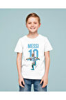 Messi 10 Baskılı Unisex Futbolcu Çocuk Tişört (1-12 Yaş)