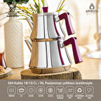 Amboss ruby çaydanlık takımı - paslanmaz çelik çaydanlık 4639