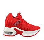 GUJA 23y300-1 Dolgu Topuk Kırmızı Kadın Sneakers