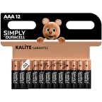 Duracell Simply Alkalin AAA İnce Pil 12 li