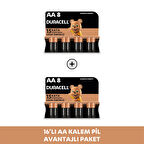  Alkalin AA Kalem Pil, 1,5V (LR03 / MN2400), 16'lı Paket