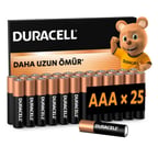 DURACELL BASIC AAA İnce Alkalin Kalem Pil (25'li Paket) – 1,5V