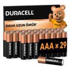 DURACELL BASIC AAA İnce Alkalin Kalem Pil (29'lu Paket) – 1,5V