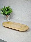 Bambu Ayaklı Sunum Tahtası Dekoratif Peynir Servis Tepsi Sunum Standı- 34x15 cm
