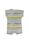 Çocuk %100 Pamuk Çizgili Çok Renkli Romper - Şort Tulum