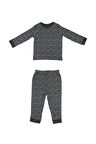 Kız Çocuk %100 Pamuk Puantiye Baskılı Siyah Pijama Takımı