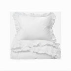 Beyaz fırfırlı çift kişilik nevresim takımı