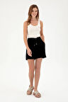 Kadın Siyah Örme Şort 50285884-VR046