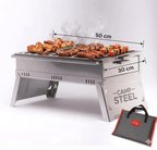 CampSteel "Grand-Pro" 50x30 cm Profesyonel Katlanır Mangal Seti
