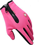 Kadın Spor Pembe Bisiklet, Motosiklet, Taktik Eldiven Dokunmatik Rüzgar Geçirmez Kaymaz