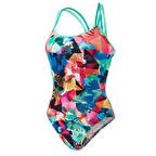 Speedo Kadın Yüzücü Mayosu Renkli Digi Xbck Tf Green Green 8-10626B486