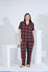 Angelique Bambu Kısa Kol Önden Düğmeli Kadın Pijama Takımı 22007