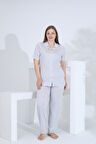 Angelique Bambu Kısa Kol Önden Düğmeli Kadın Pijama Takımı 22008