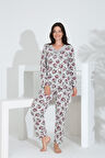 Angelique %100 Pamuk Uzun Kol  Kadın Pijama Takımı 21512