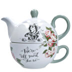 Mikasa x V&A Alice in Wonderland Fine China 420ml Porselen Tek Kişilik Çay Demleme Seti