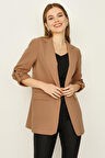 Kadın Kolları Katlamalı Blazer Ceket
