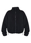 Sweaty Betty SB8809-001 CANYON FLEECE ZIP UP Siyah Normal Düz Kadın Zip Ceket