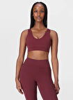 Sweaty Betty SB10037-601 ULTIMATE STUDIO VOOP BR Bordo Sporcu Sütyeni
