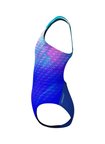 Speedo Mavi Kız Çocuk Desenli Yüzücü Mayosu 8-003733002-SPEEDO PRNT POWERBACK