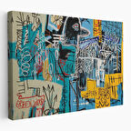 Jean Michel Basquiat Mavi Kuş Kanvas Tablo-5060