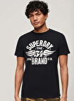 Superdry Bisiklet Yaka Baskılı Siyah Erkek T-Shirt M1011919A9RN_REWORKED CLASSICS GRAP