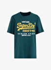 Superdry Bisiklet Yaka Yeşil Erkek T-Shirt M1012001A8UM_DUO VINTAGE LOGO T SHI