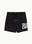 Superdry Siyah Erkek Şort Mayo SPORTSWEAR LOGO 17 SWIM SHORT