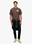Superdry Bisiklet Yaka Düz Kahve Erkek T-Shirt M1012261A-77K