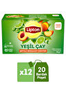 Lipton Şeftali ve Bergamot Aromalı Yeşil Çay 20li x 12 Adet