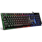  Gaming K9 Stalker Warrior Wired Usb Rainbow Aydınlatmalı Q Gaming Oyuncu Klavye Mekanik Hisli