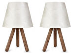 North Home Ahşap Ayaklı Abajur Pvc Başlık 2 ' li Fırsat Ürünü