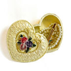 Uretti - Hülya 6683 2561 El Yapımı Kalpli Dekoratif Kapaklı Mini Kutu / Sarı