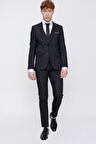  Siyah Martin Yelekli Jakarlı Slim Fit Dar Kesim 6 Drop Takım Elbise