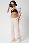 Kadın Beli Lastikli Cepli Keten Pantolon