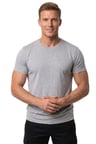 RizzUP Erkek Gri Slim Fit %90 Pamuk Likralı Yumuşak Dokulu Basic Tişört 1801131