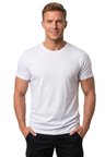 RizzUP Erkek Beyaz Slim Fit %90 Pamuk Likralı Yumuşak Dokulu Basic Tişört 1801131