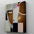 Modern Soyut Geometri El Boyaması Güzel Yüz Kanvas Duvar Tablosu-5112