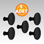 Noktalı Düğme Çekmece Dolap Kapak Kulpu Kulbu Mat Siyah Metal Daire Kulp ( 5 ADET )