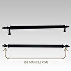 Klipso Mat Siyah 192 MM Metal Lüks Çekmece Dolap Mobilya Kulpları