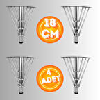 18 CM METAL 3 TELLİ KOLTUK AYAĞI MOBİLYA AYAĞI ÜNİTE AYAĞI KONSOL AYAĞI PUF BERJER AYAĞI (4 ADET)