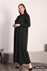 Kadın Tesettur Buyuk Beden Kare Yaka Uzun Elbise