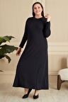 Kadın Büyük Beden Nergis Jakar Tesettür Anne Elbise 