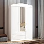 AfilliLucia Aynalı 3 Kapaklı 2 Çekemeceli Tamamı Mdflam Gardrop