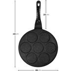  Döküm Granit Kaplama Emoji Gülenyüz Pankek Tavası Pancake 28cm Pratik Kahvaltılık Tava