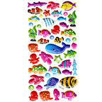 Sticker Kabartmalı Stiker Defter, Planlayıcı Etiket (limlra-035) - 17X9 cm - Sevimli Balıklar