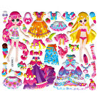 Sticker Kabartmalı Stiker Defter, Planlayıcı Etiket (AAA-021)- 15x13 cm - Kız Giydirme Dondurma