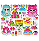 Sticker Kabartmalı Stiker Defter, Planlayıcı Etiket (AAA-032) - 15X13 cm - Kız Giydirme İçecek